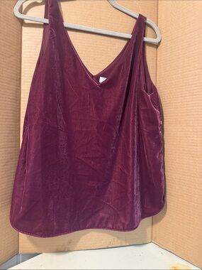 LOFT Velvet V-Neck Camisole in Plum